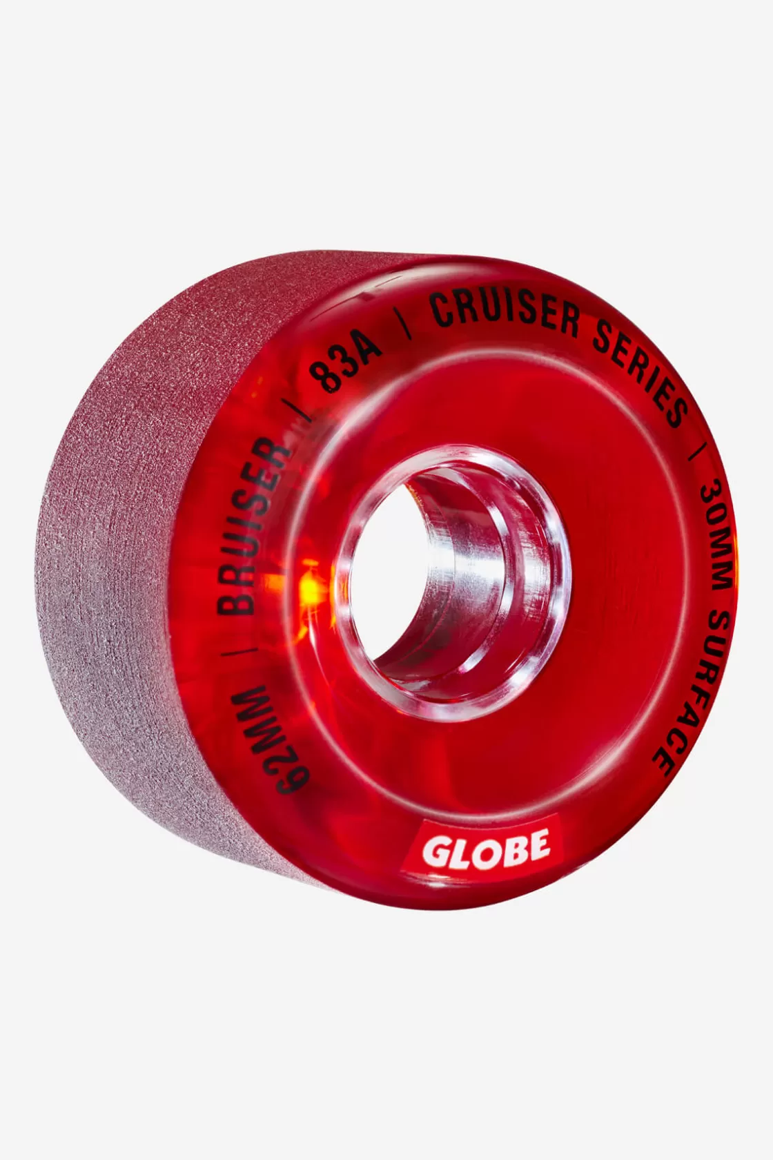 Globe Brand Bruiser Cruiser - - Skateboard Wheel 62mm Clear Red Clearance