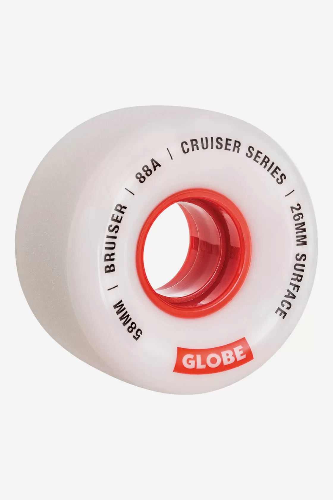 Globe Brand Bruiser Cruiser - White/Red - Skateboard Wheel 58mm White/Red/58 Outlet