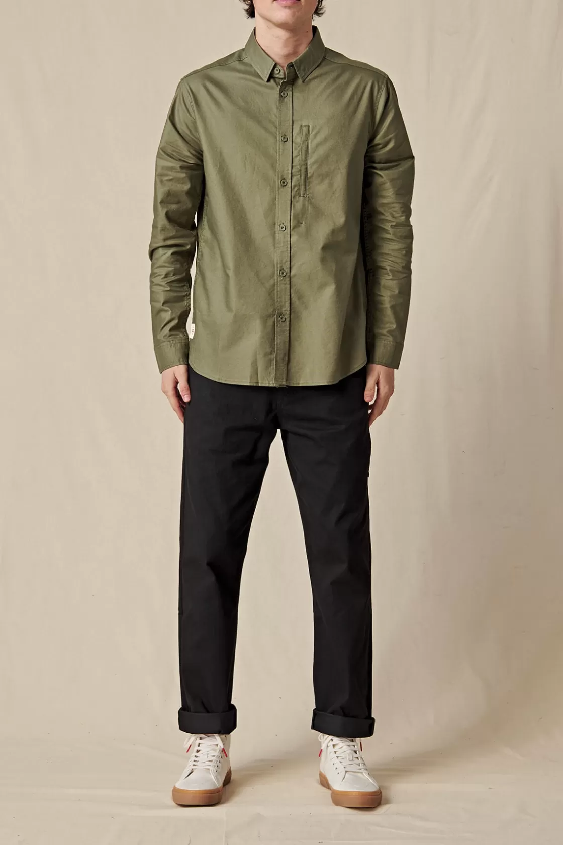 Globe Brand Foundation LS Shirt - Olive Shop