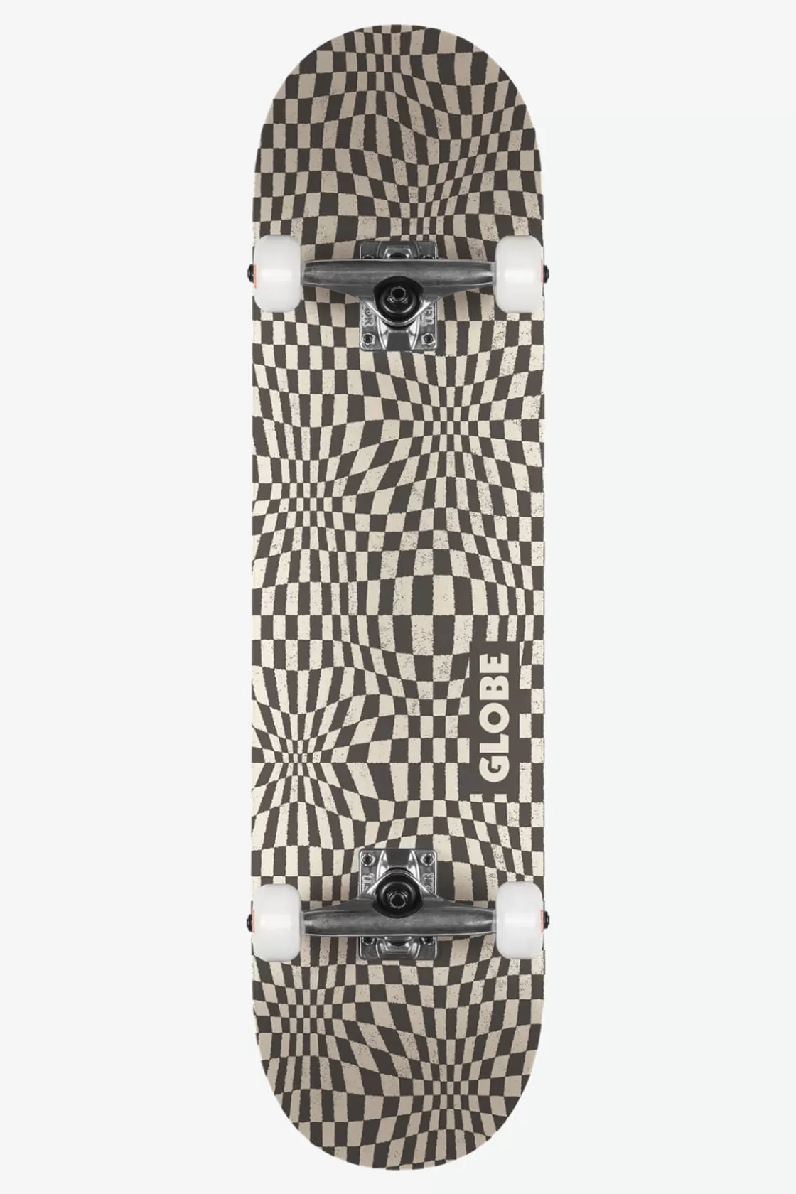 Globe Brand G0 Checked Out - - 8.0" Complete Skateboard Black/Off-White Store
