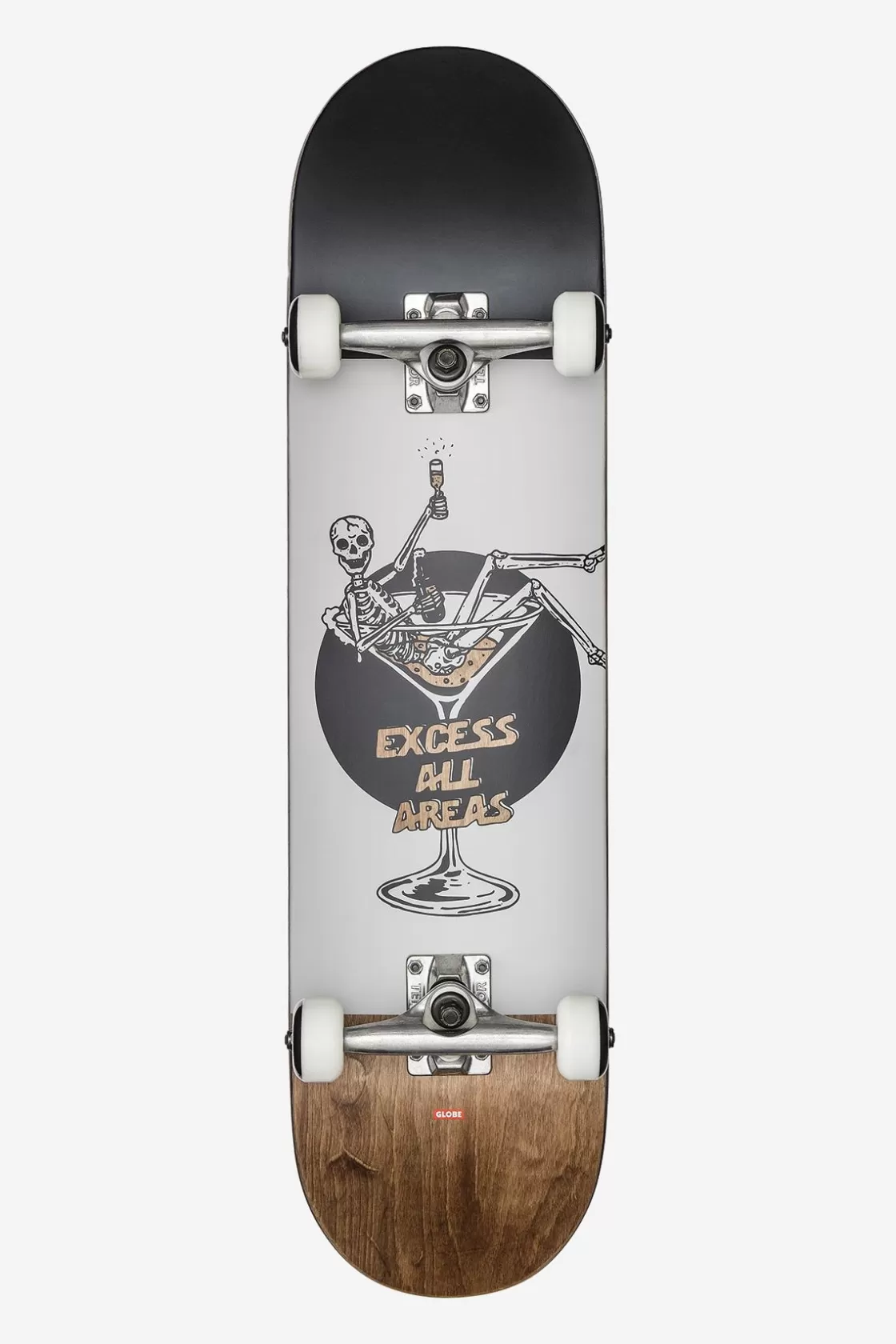 Globe Brand G1 Excess - - 8.0" Complete Skateboard White/Brown Cheap