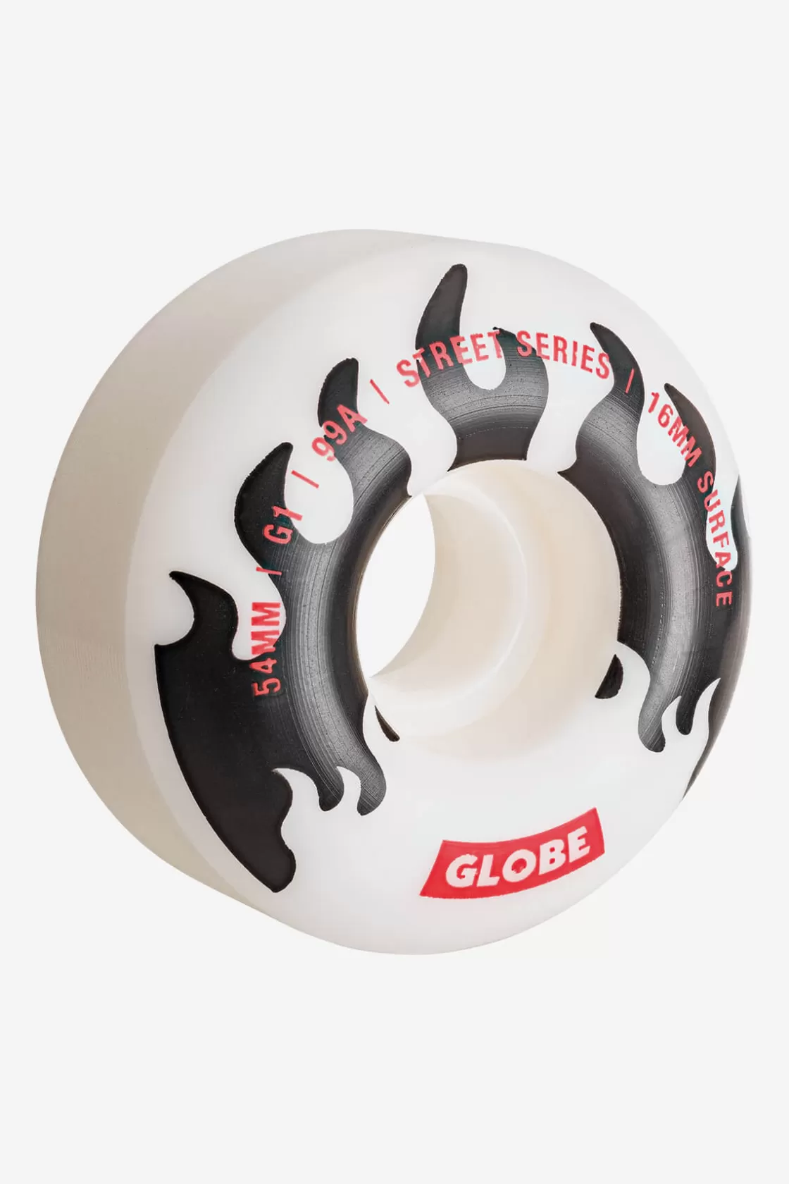 Globe Brand G1 Street - White/Black Flames - Skateboard Wheel 54mm White/Black/Flames Store