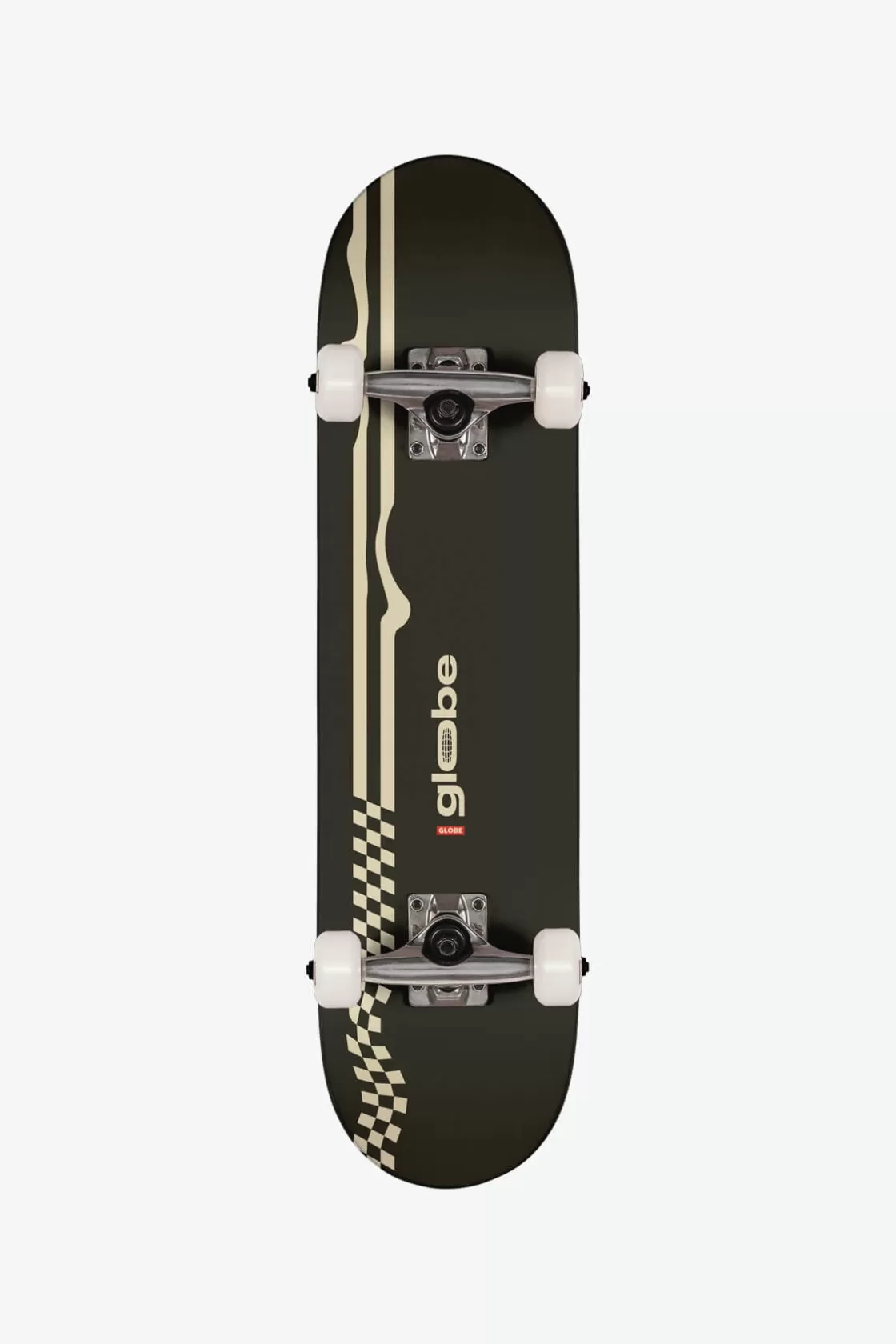 Globe Brand Kids Racer Mini - - 7.0" Kids Complete Skateboard Black/Off-White Outlet