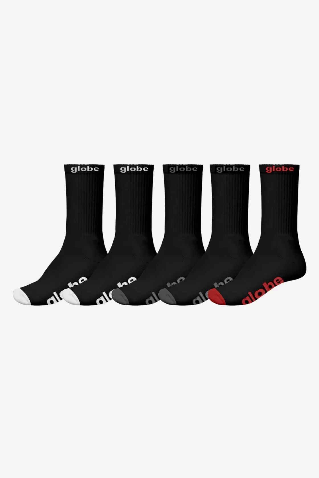 Globe Brand OG Sock 5 Pack - Black/Assorted Sale