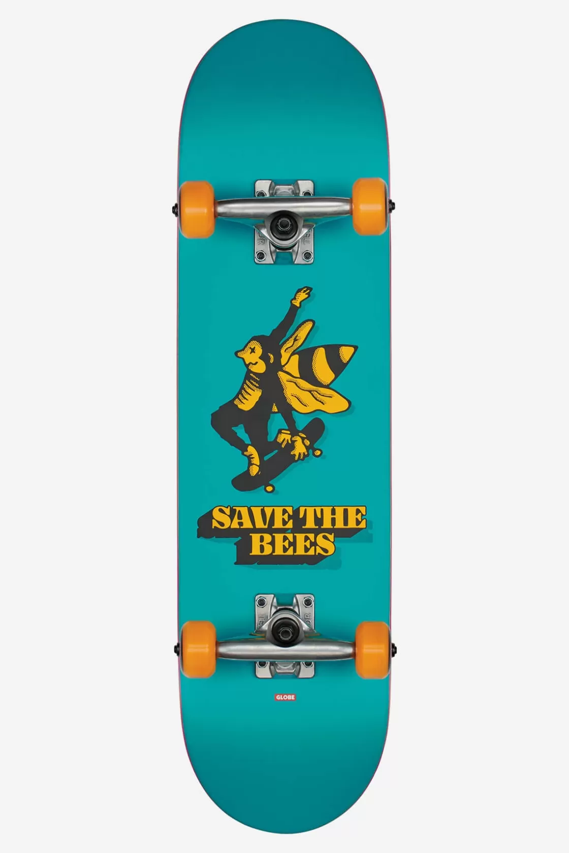 Globe Brand Save The Bees Mid - - 7.6" Kids Complete Skateboard Blue Best Sale
